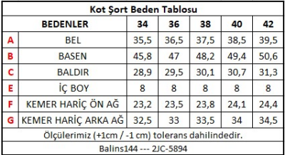 Kadın Kot Şort Asit Yıka -2JC/5894.Asit Yıka - Thumbnail